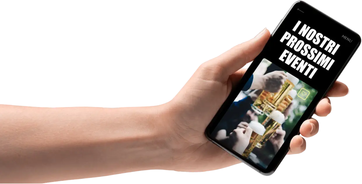 Mockup responsive sito eventi Milano con interfaccia mobile